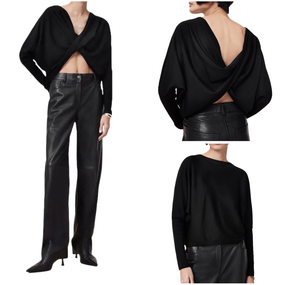 AllSaints NWT Merino Wool Wrap Twist Julieana Long Sleeve Jumper